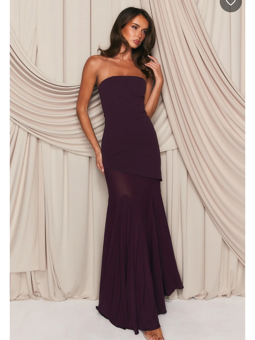 Sending My Best Strapless Burgundy Gown- Women Dresses